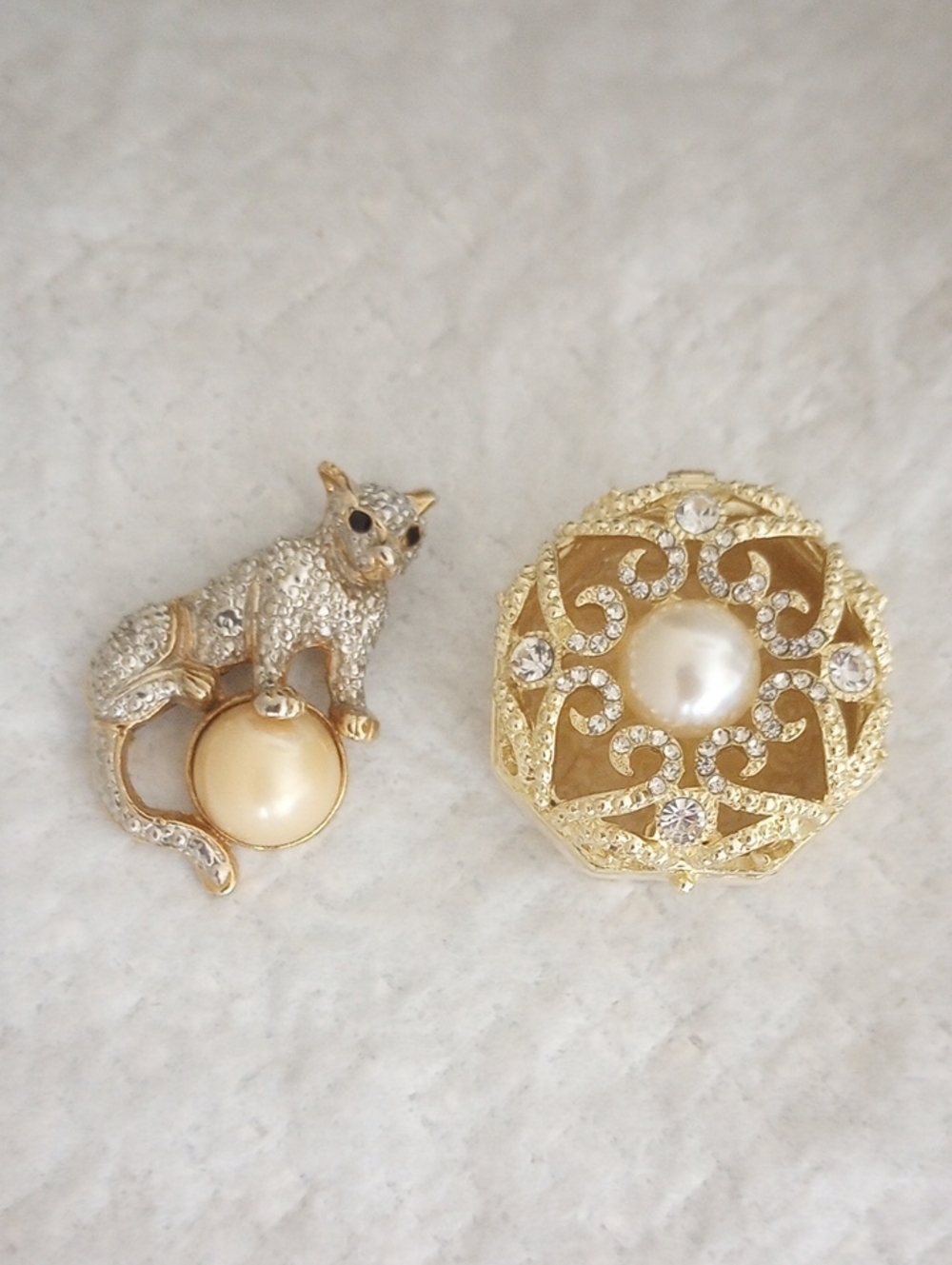 Cat Brooch and Keep Sake Trinket Box